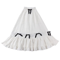 Fancy Lady White Linen Petticoat Bows Skirt