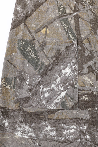 Big Pocket Soft Linen Shift Dress Forest Camo