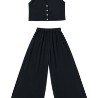 Black Void Cotton Vest and Pants Set