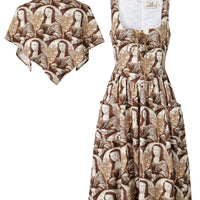 Farm Chores Midi Dress MONA PRINT Linen