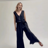 Black Void Cotton Vest and Pants Set