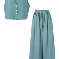 Mental Hospital Green Cotton Vest and Pants Set