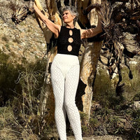 White Lace Thong Leggings