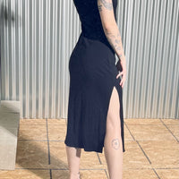 Daisy Cut Out Tencel Rib Dress