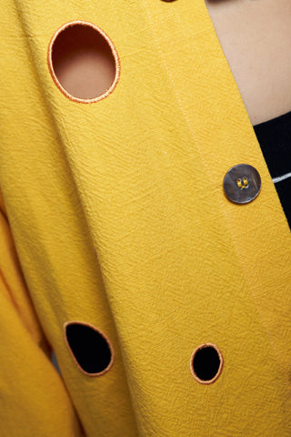 Unisex Swiss Cheese Jacket Thick Linen