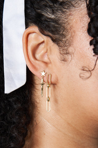 14K Gold Fill Paperclip Dangle Earrings