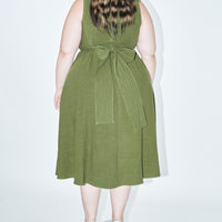 Farm Chores MIDI Dress MOSS Linen
