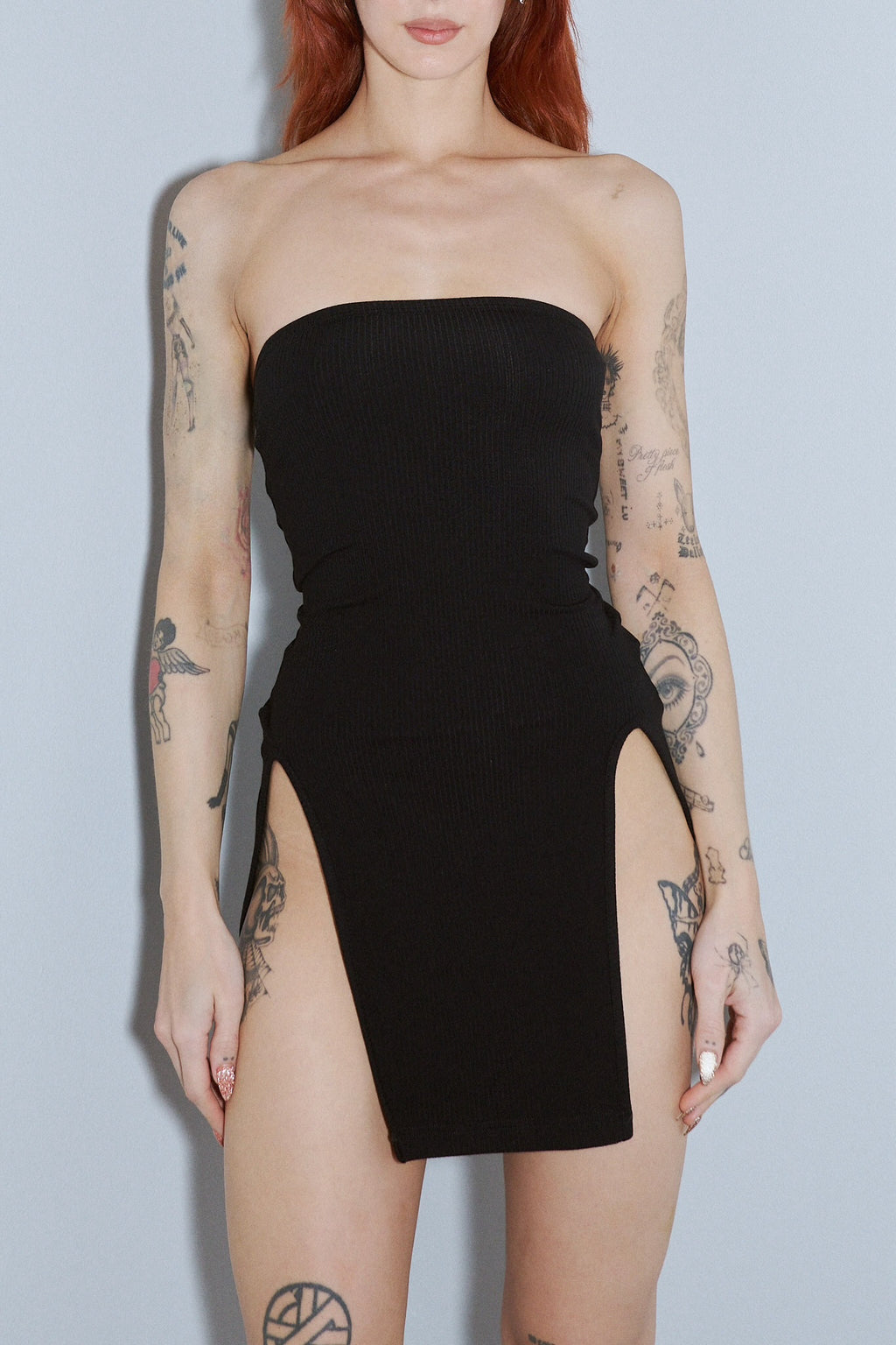 Sexy Cartoon Tencel Rib Mini Dress Black – Fashion Brand Company