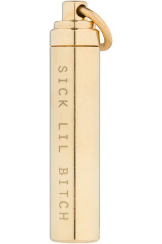 SICK LIL BITCH Brass Pill Holder Keychain