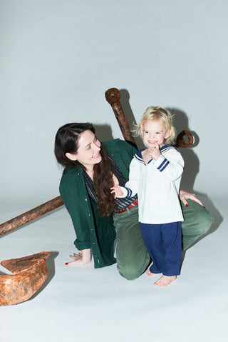 Kid's Linen Sailor Set Thick Linen