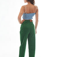 Smocked linen Crop Top Light Blue