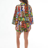 AI COLLAGE Linen Shorts