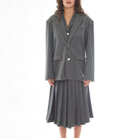 Unisex Gray Business Man Blazer with AI Collage Lining