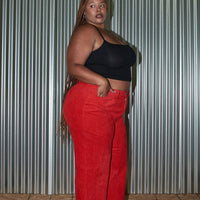 UNISEX RED Corduroy Grampa Trousers