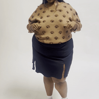 Nipple Knit Top Medium Brown