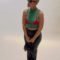 Bikini Bod Crop Top Green/Red