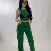 Unisex POISON GREEN Corduroy Grampa Trousers
