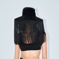 Privacy Fringe Hat Black Linen