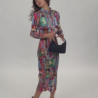 AI Collage Accordian Skirt