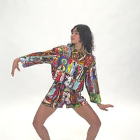 AI COLLAGE Linen Shorts