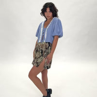 Cats Tapestry Ink Stain Mini Skirt
