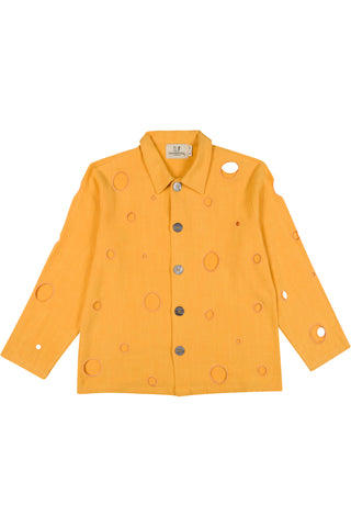 Unisex Swiss Cheese Jacket Thick Linen