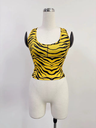 SAMPLE #307 - S Racerback Yoga/Swim Tank Top - Tiger Stripe