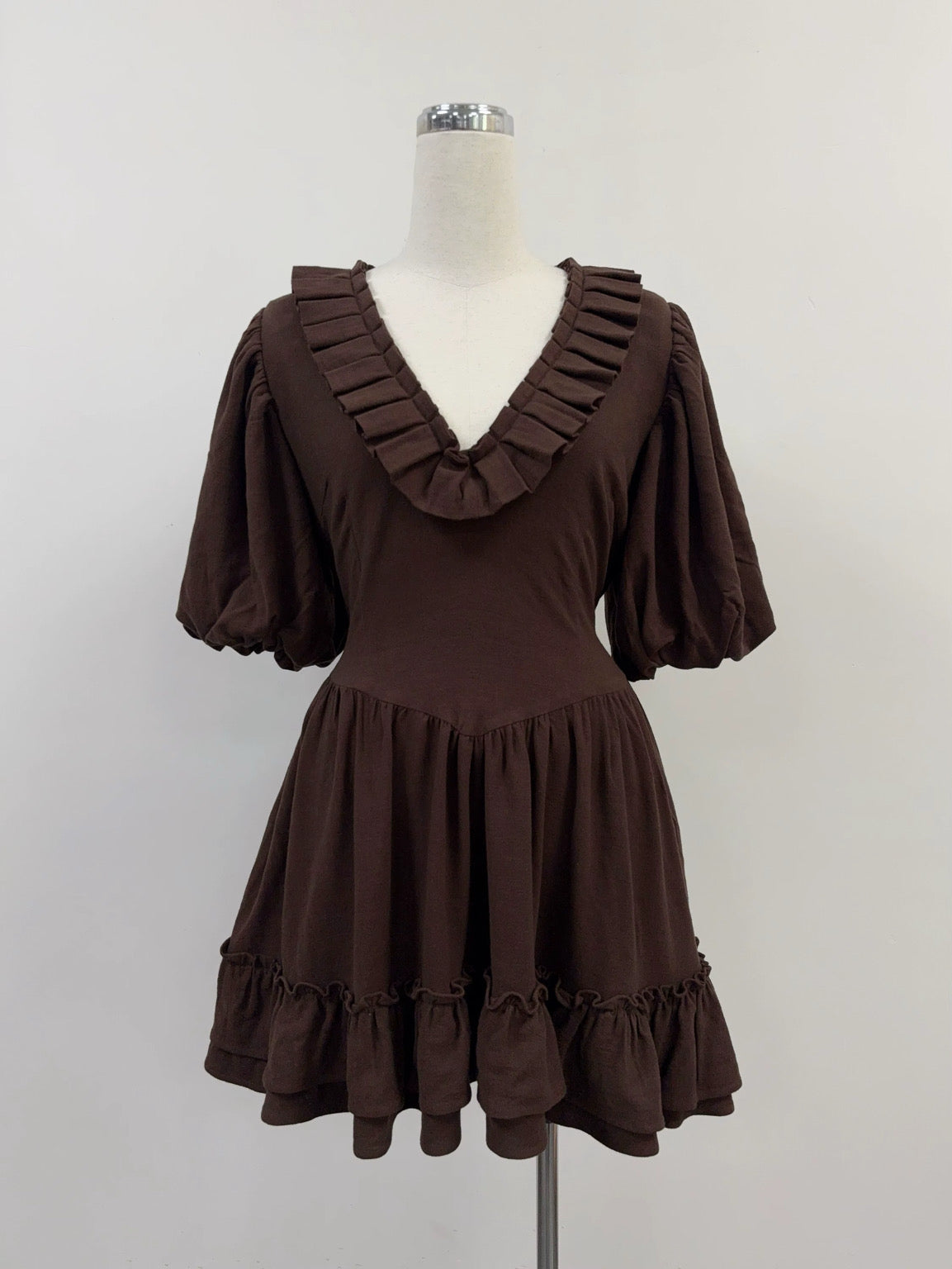 SAMPLE #348 - S Soft Linen Ruffle Dress