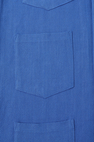 Linen too many pockets jacket French Blue