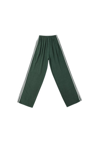 Lazy Pants Soft Linen Ric Rac Sporty Green/White