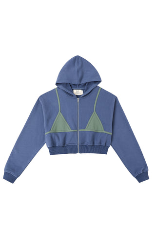 Bikini Bod Zip-up Sweatshirt Blue/Green