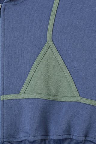 Bikini Bod Zip-up Sweatshirt Blue/Green