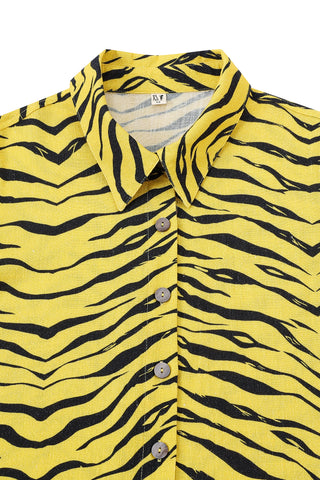 Boss Blouse Soft Linen Tiger Stripe