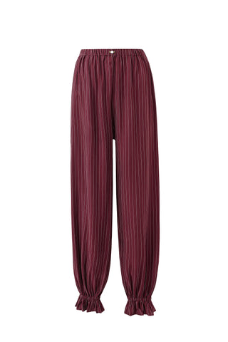 Long Bloomers Tencel Stripe Maroon