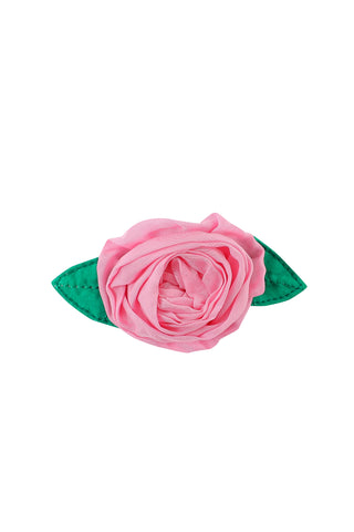 Pink Cupro Rosette Hair Clip