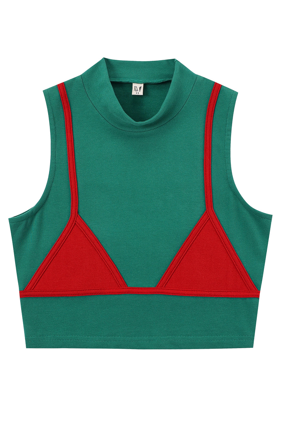 Bikini Bod Crop Top Green/Red