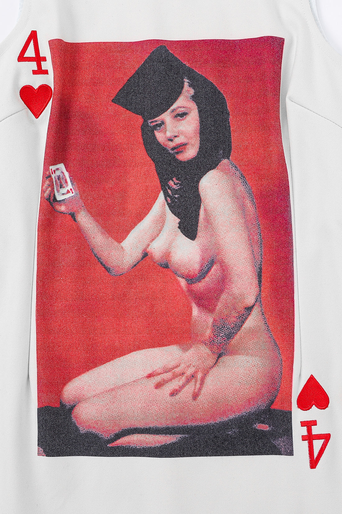 4 of Hearts Nudie Card Mockneck Mini Dress