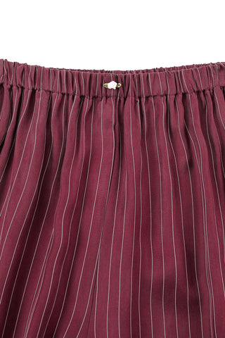 Long Bloomers Tencel Stripe Maroon