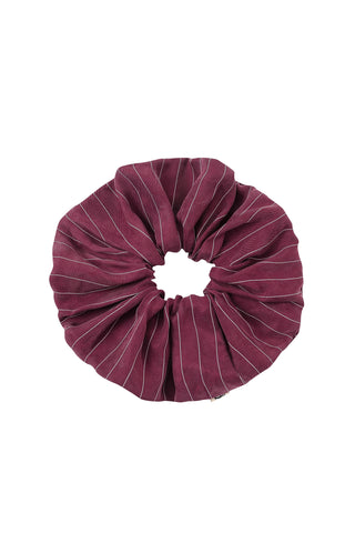 Maroon Stripe Scrunchie