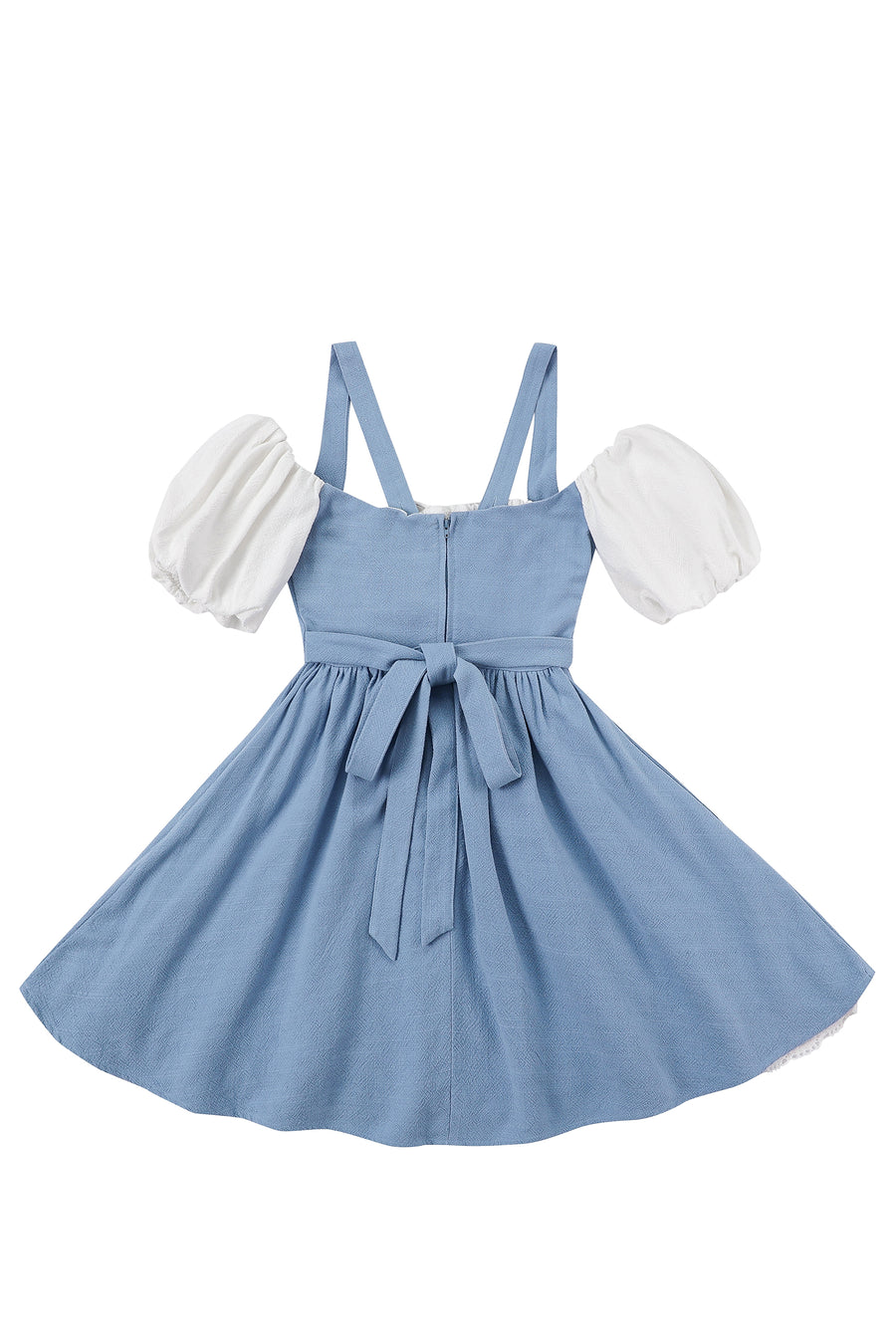 Milk Maid Linen Mini Dress Light Blue