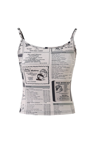Stretchy Cotton Cami Tank White Pages