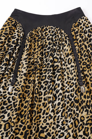 Garter Skirt Soft Linen Black/Leopard