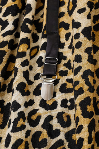 Garter Skirt Soft Linen Black/Leopard