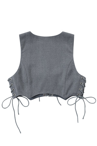 Business Lady Lace Up Corset Top
