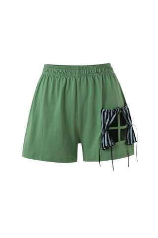 Cotton Window Shorts Green