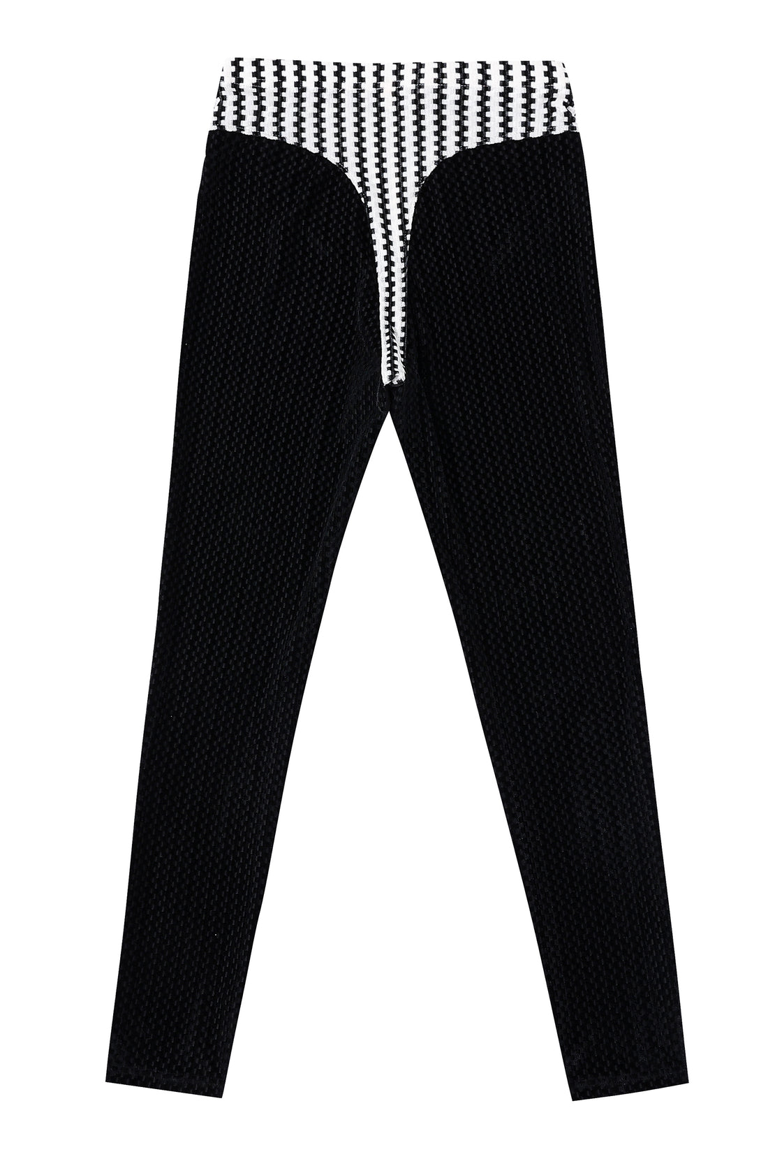 Criminal Crotch Thong Velvet Leggings Black/White
