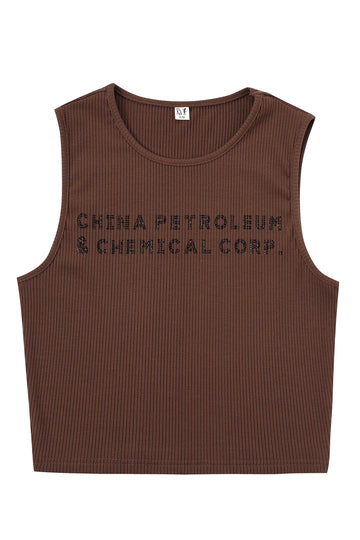 CHINA PETROLEUM Tencel Rib Crop Tank