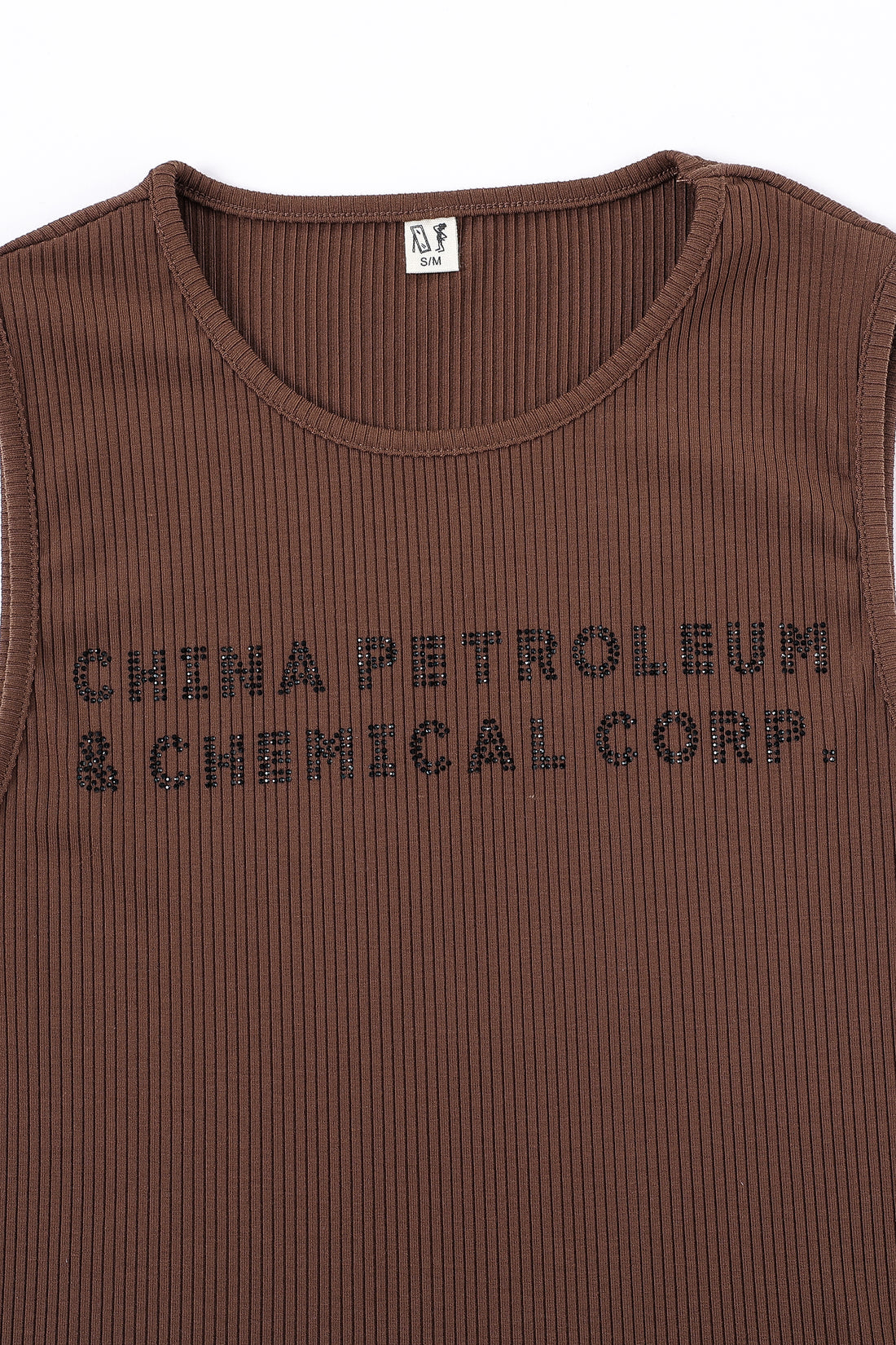 CHINA PETROLEUM Tencel Rib Crop Tank