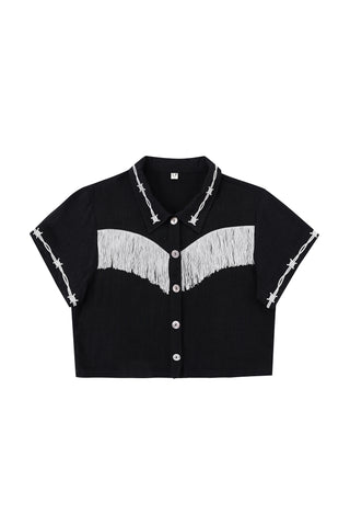 Soft Linen Pammy Fringe Blouse