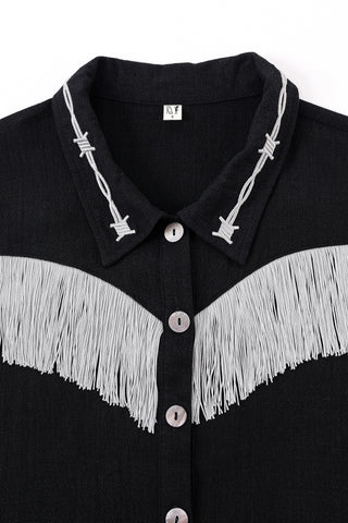 Soft Linen Pammy Fringe Blouse
